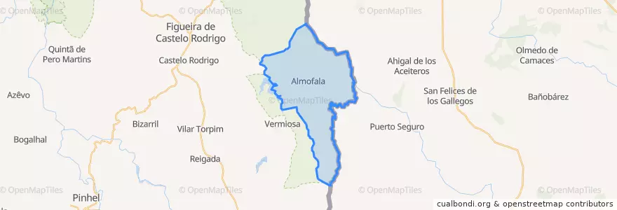 Mapa de ubicacion de Almofala e Escarigo.