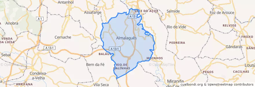 Mapa de ubicacion de Almalaguês.