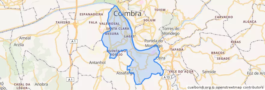 Mapa de ubicacion de Santa Clara e Castelo Viegas.