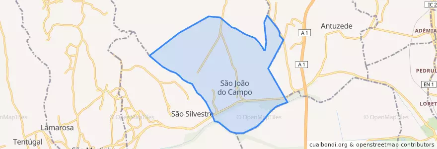 Mapa de ubicacion de São João do Campo.