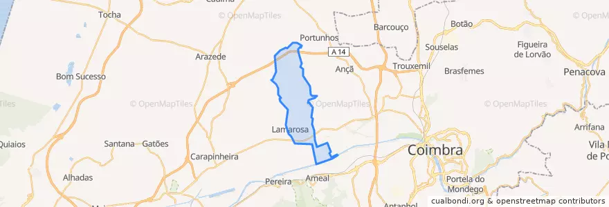 Mapa de ubicacion de São Martinho de Árvore e Lamarosa.