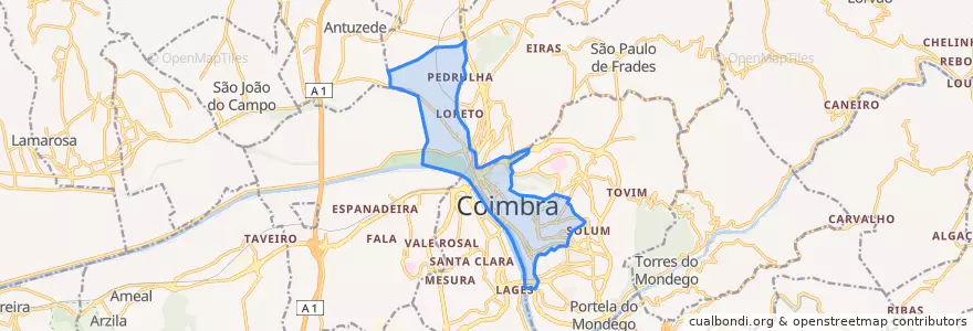 Mapa de ubicacion de Sé Nova, Santa Cruz, Almedina e São Bartolomeu.