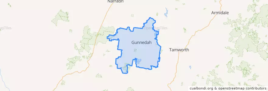 Mapa de ubicacion de Gunnedah Shire Council.