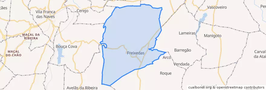 Mapa de ubicacion de Freixedas.