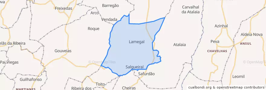 Mapa de ubicacion de Lamegal.