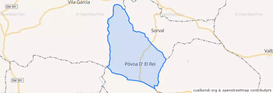 Mapa de ubicacion de Póvoa D' El Rei.