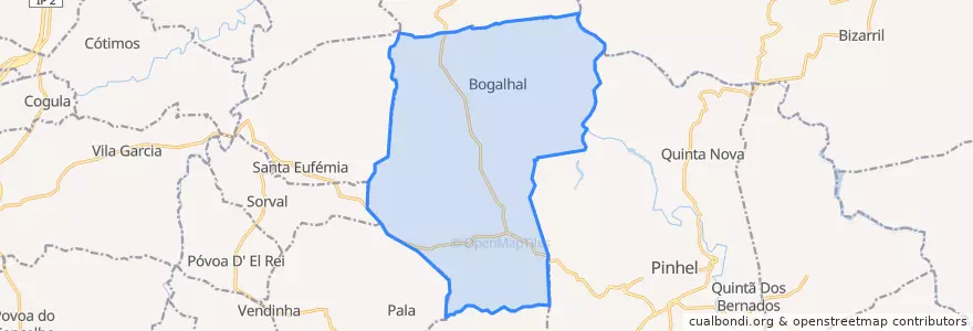 Mapa de ubicacion de U.F Bogalhal e Valbom.