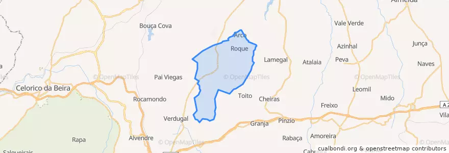 Mapa de ubicacion de U.F Gouveias e Pomares.