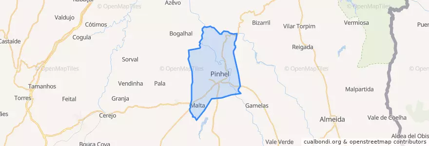 Mapa de ubicacion de Pinhel.