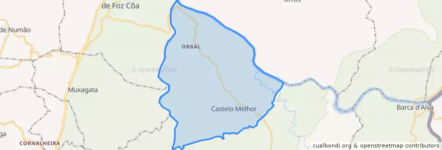 Mapa de ubicacion de Castelo Melhor.