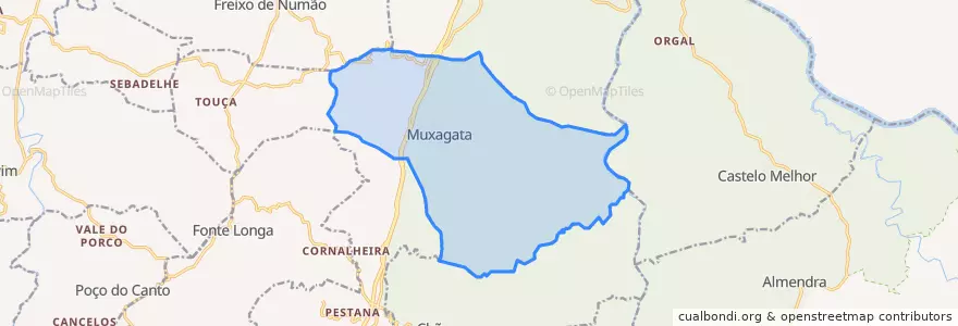 Mapa de ubicacion de Muxagata.