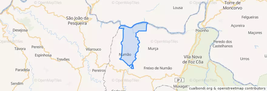 Mapa de ubicacion de Numão.