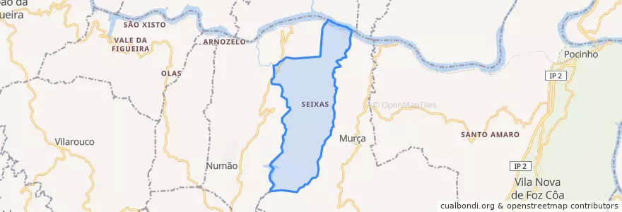 Mapa de ubicacion de Seixas.