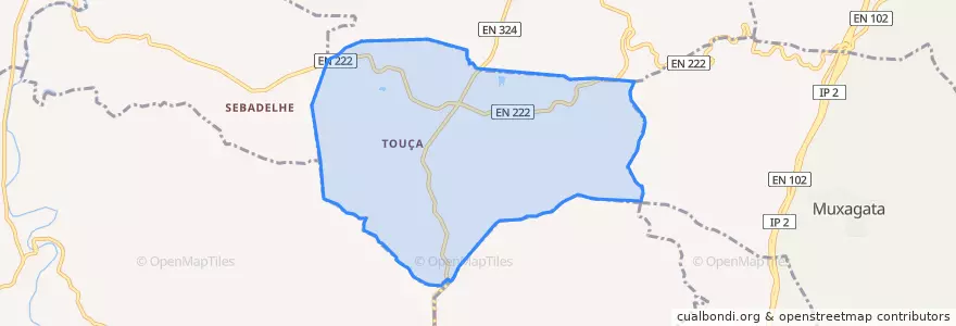 Mapa de ubicacion de Touça.