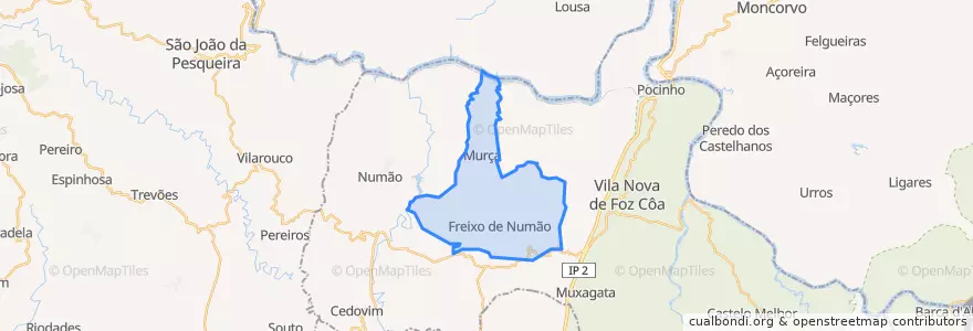 Mapa de ubicacion de U.F Mura e Freixo de Numão.