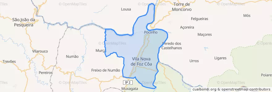 Mapa de ubicacion de U.F Mós, Santo Amaro e Vila Nova Foz Côa.