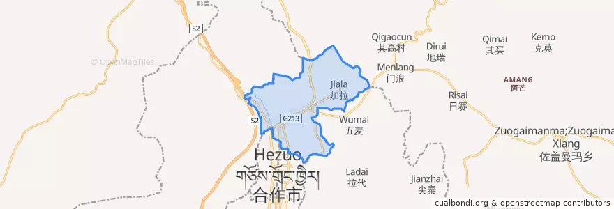 Mapa de ubicacion de 坚木克尔街道.