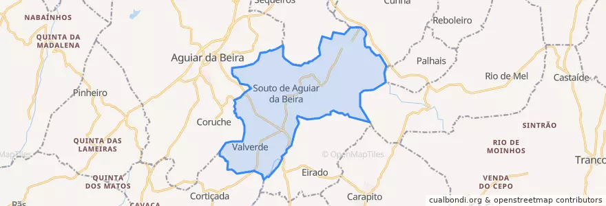 Mapa de ubicacion de U.F Souto de Aguiar da Beira e Valverde.