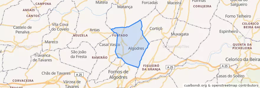 Mapa de ubicacion de Algodres.