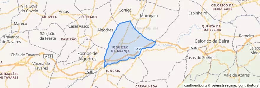 Mapa de ubicacion de Figueiró da Granja.