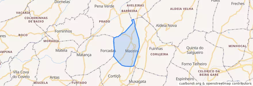 Mapa de ubicacion de Maceira.