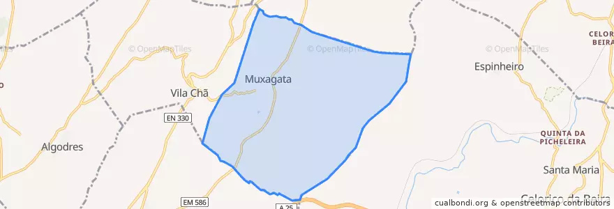 Mapa de ubicacion de Muxagata.