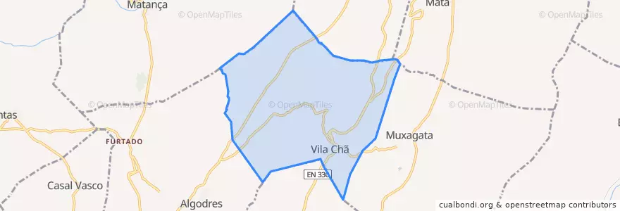 Mapa de ubicacion de U.F Cortiço e Vila Chã.