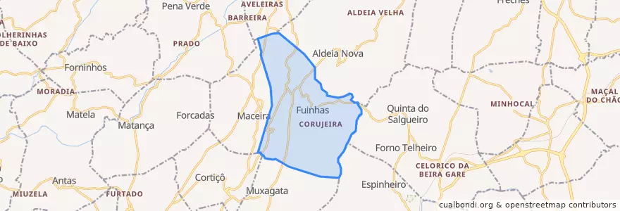 Mapa de ubicacion de U.F Sobral Pichorro e Fuinhas.