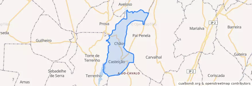 Mapa de ubicacion de Casteição.
