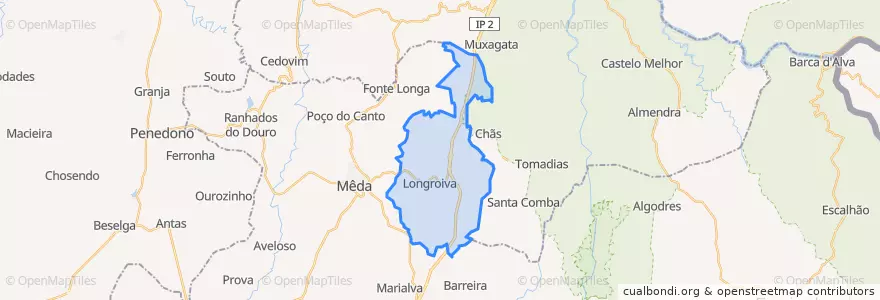 Mapa de ubicacion de Longroiva.