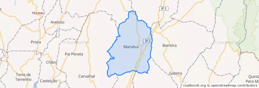 Mapa de ubicacion de Marialva.
