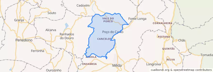 Mapa de ubicacion de Poço do Canto.