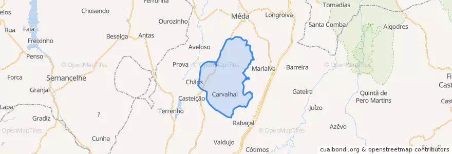 Mapa de ubicacion de U.F Vale Flor, Carvalhal e Pai Penela.