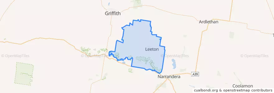 Mapa de ubicacion de Leeton Shire Council.