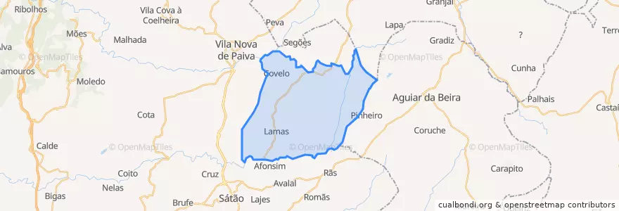 Mapa de ubicacion de Ferreira de Aves.