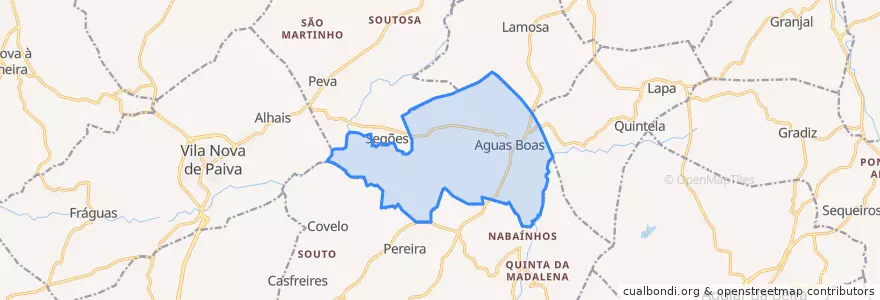 Mapa de ubicacion de U.F Forles e Aguas Boas.