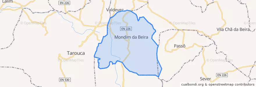 Mapa de ubicacion de Mondim da Beira.