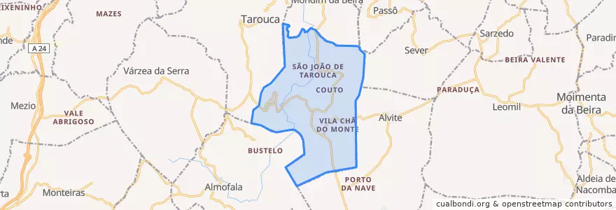 Mapa de ubicacion de São João de Tarouca.
