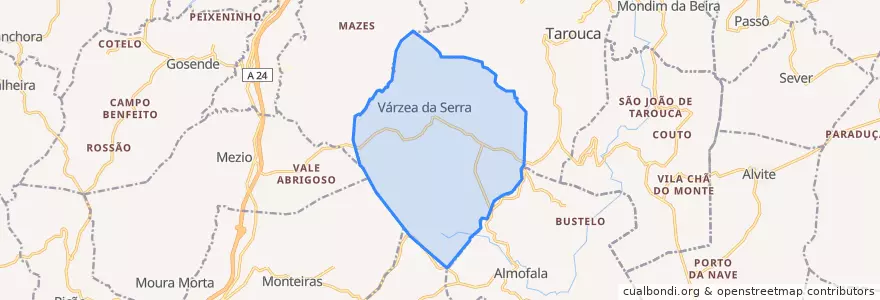 Mapa de ubicacion de Várzea da Serra.