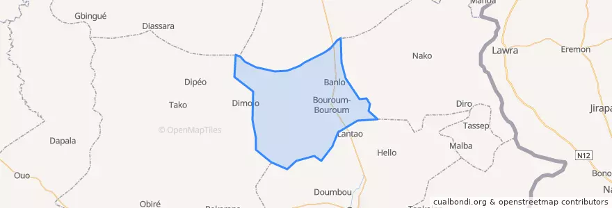 Mapa de ubicacion de Bouroum-Bouroum.