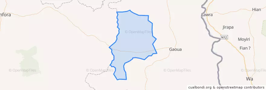 Mapa de ubicacion de Loropéni.