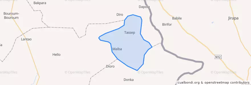 Mapa de ubicacion de Malba.