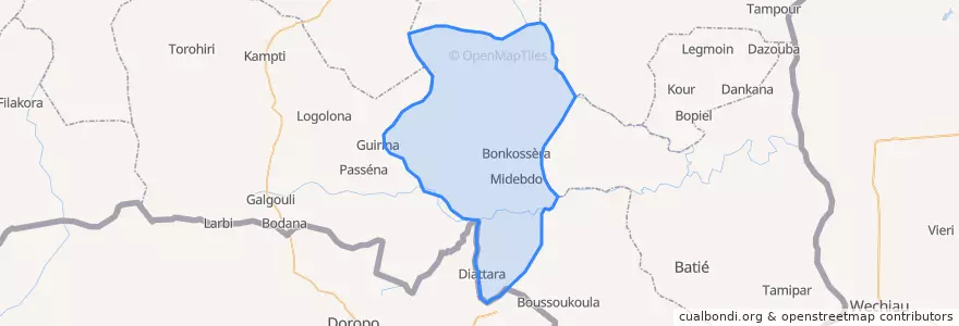 Mapa de ubicacion de Midebdo.