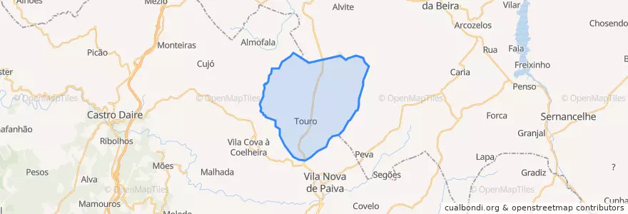 Mapa de ubicacion de Touro.