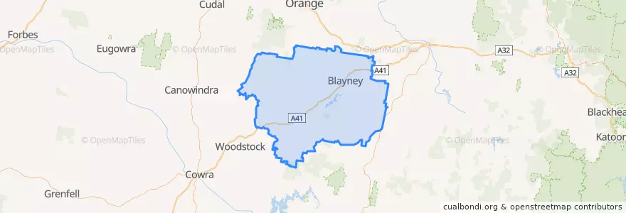 Mapa de ubicacion de Blayney Shire Council.