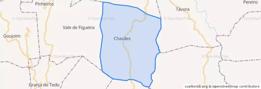 Mapa de ubicacion de Chavães.