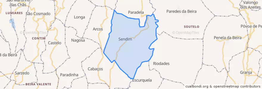 Mapa de ubicacion de Sendim.