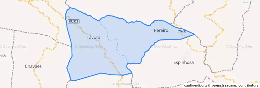 Mapa de ubicacion de U.F Távora e Pereiro.