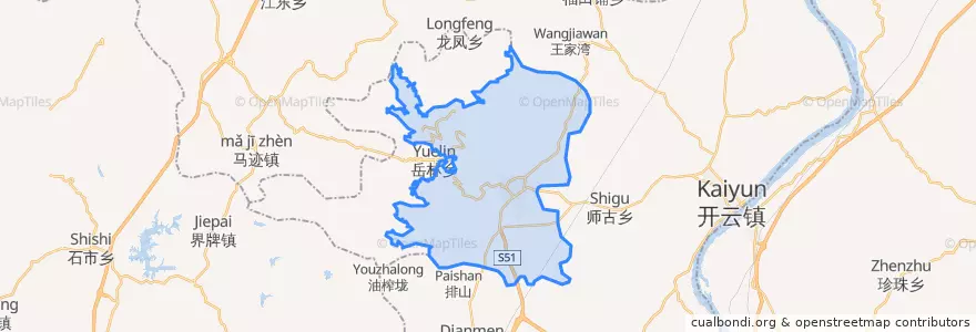 Mapa de ubicacion de Nanyue.