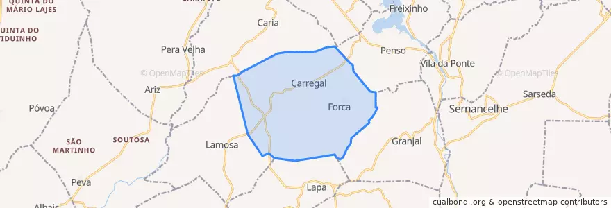 Mapa de ubicacion de Carregal.
